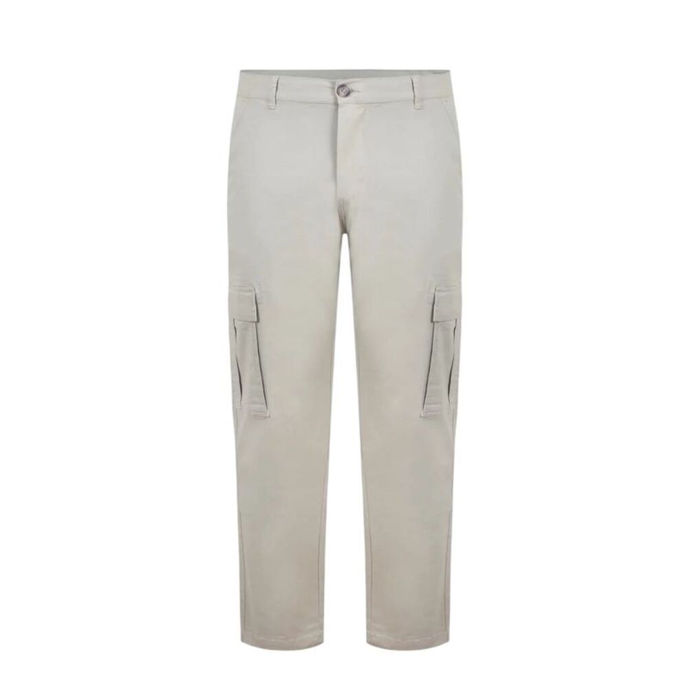 Fabric Mens Cotton Blend Cargo Pants / Sand